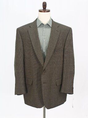 Jean-Paul Germain 50R Brown Blazer Sport Coat Jacket 2-Button Check W689